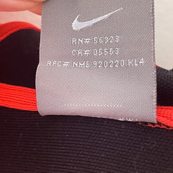 Y2K Red Orange Zip Up Hoodie S Swoosh Retro Track Stripe Hooded Sweatshirt 2000s - Picture 5 of 10